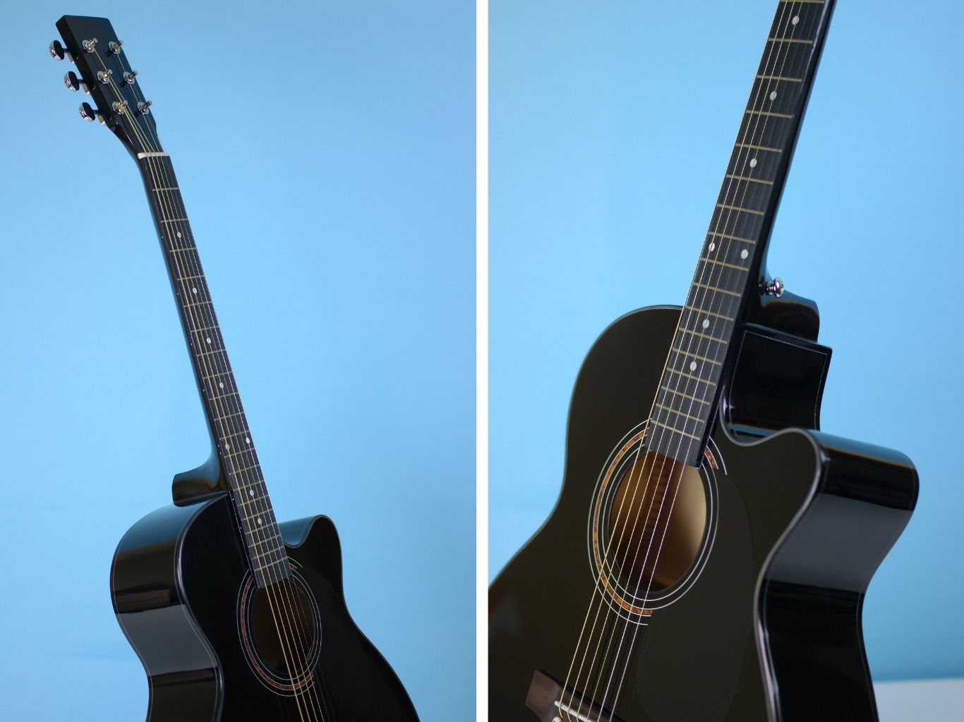 Condorwood Baltia 40 BK juodos akustinės gitaros galinė dalis